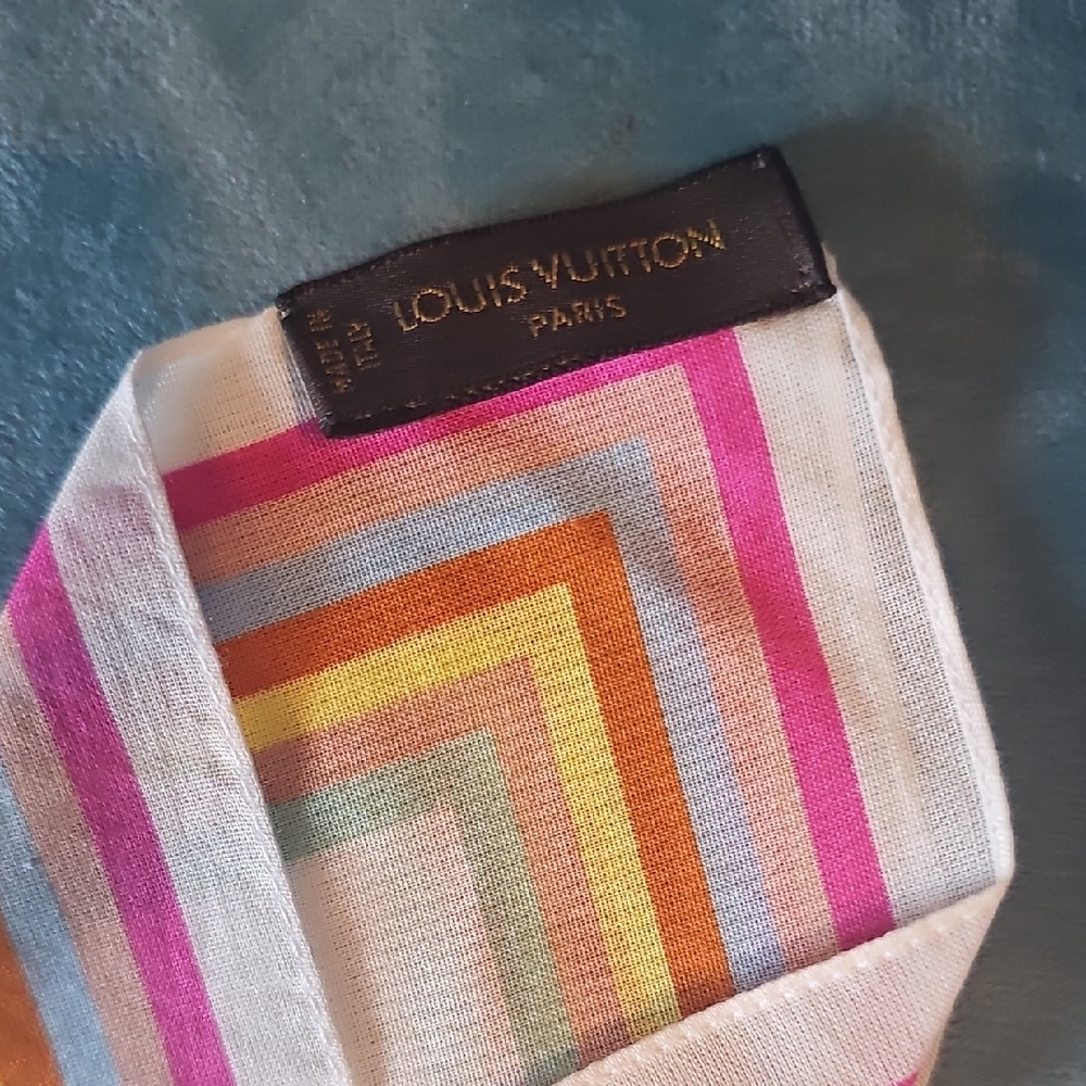 Louis Vuitton Vintage Colorful Cotton Geometric Scarf